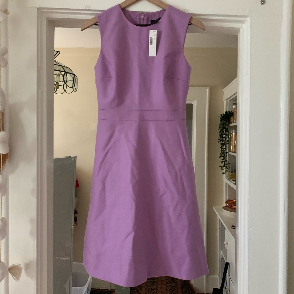 NWT J Crew Lilac Purple Aline Wool Dress